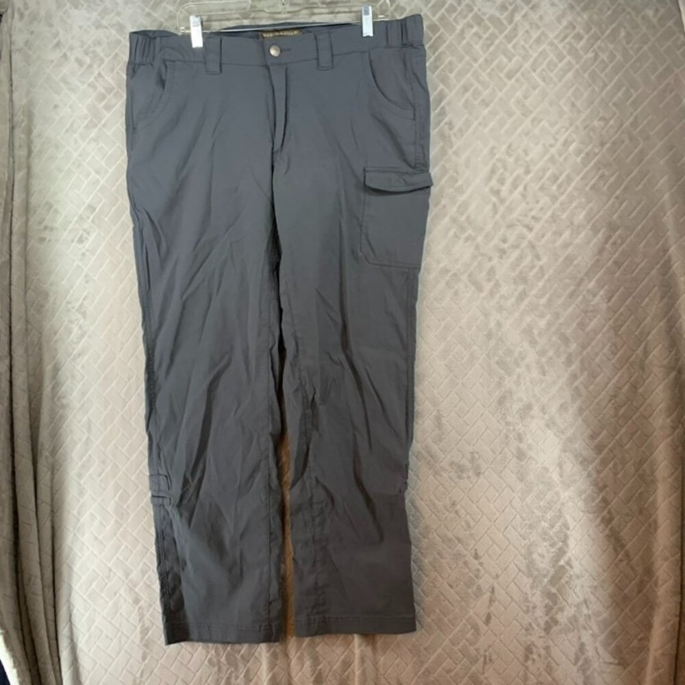 Bit & Bridle Cargo Pants Mens XL Gray Straight Leg Hiking Fishing Outdoors Nylon